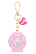 Dot Crack Bam Social Club Enamel Bag Charm in Light Pink