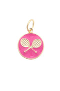 Circle Tennis Racquets Charm in Pink